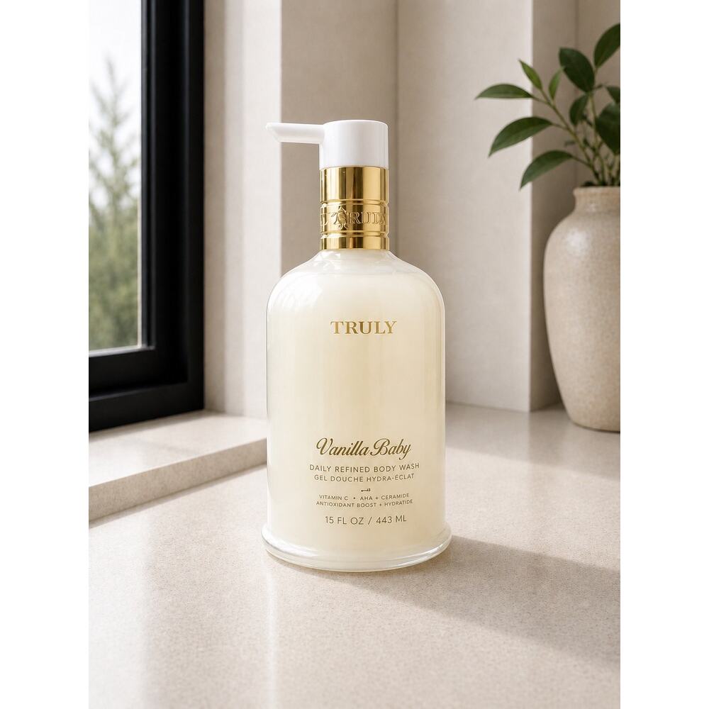 $28 NEW Truly Vanilla Baby Luxury Body Wash 15 oz | Hydrating Glow Cleanser